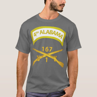 Camiseta 1rua Bn 167th Infantry Inf Branch com 4th Alabama 