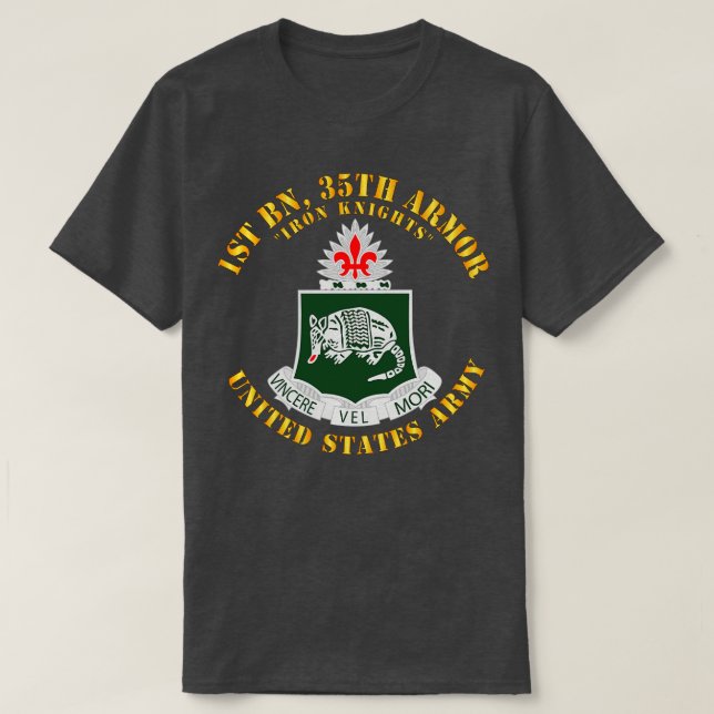 Camiseta 1rua Bn 35th Armor Iron Knights DUI V1 X (Frente do Design)
