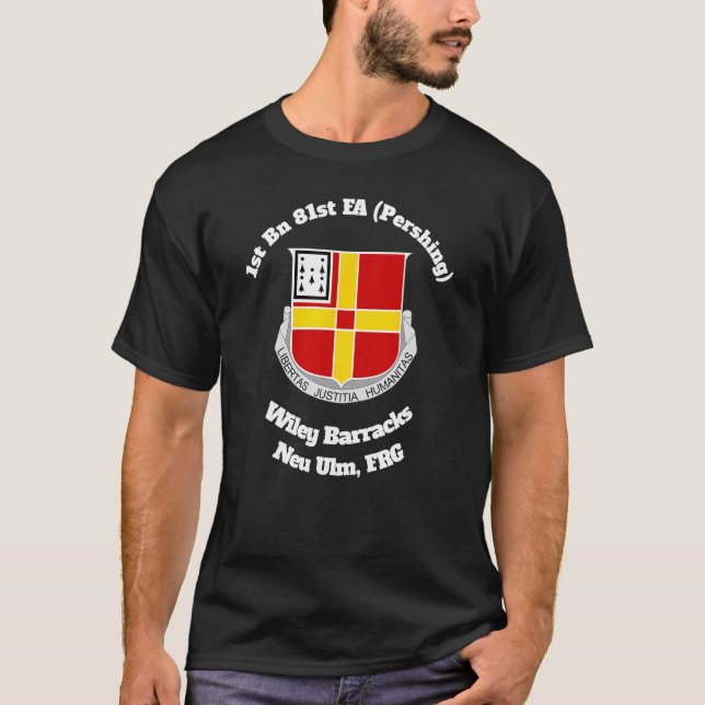 Camiseta 1rua Bn 81 rua FA Wiley Barracks Neu Ulm design (Frente)