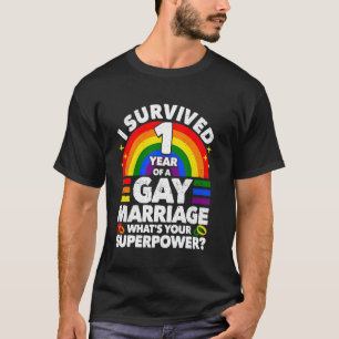 Camiseta 1rua de aniversário de casamento Casamento gay Hus