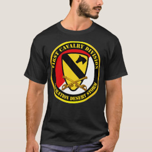 Camiseta 1rua de cavalaria Div Red White Operations Storm