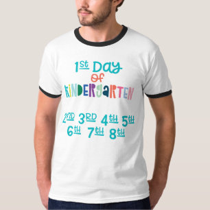 Camiseta 1rua dia do jardim de infância branco Ringer Básic