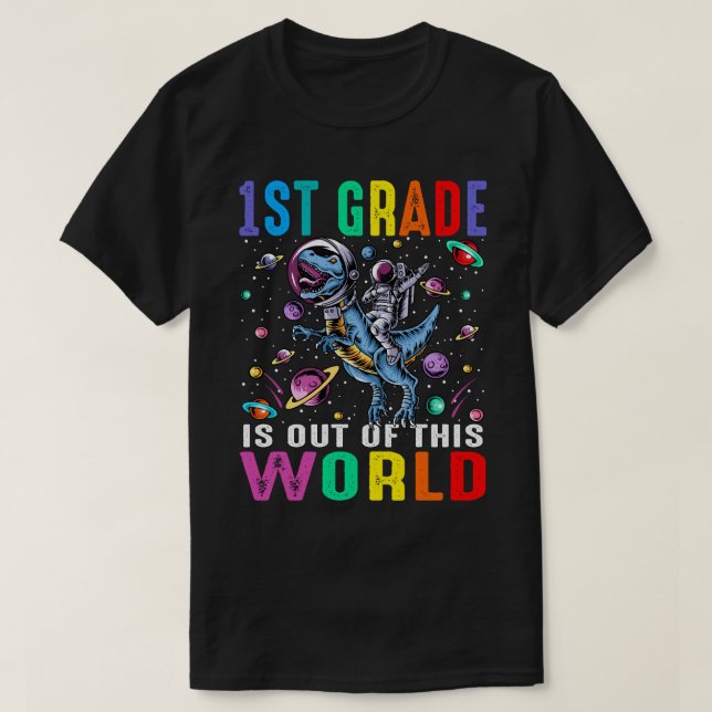 Camiseta 1rua Está Fora Deste Dinossauro Do Astronauta Mund (Frente do Design)