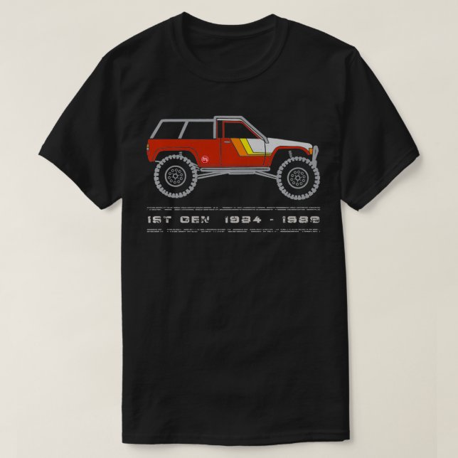 Camiseta 1rua Gen 4Runner (19841989) Caged & Striped Red Se (Frente do Design)