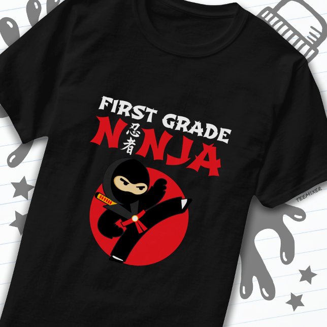 Camiseta 1rua Ninja Chuta Primeiro Dia De Volta À Escola (Criador carregado)