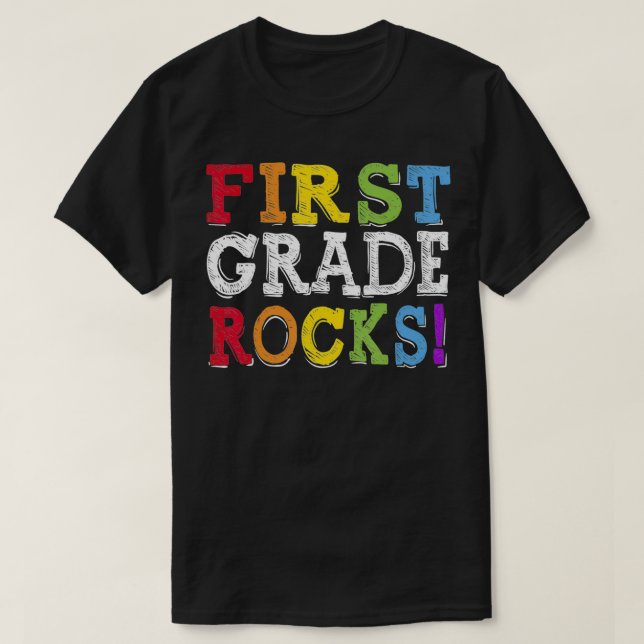 Camiseta 1rua Rocks Squad Primeiro Professor de Equipe de V (Frente do Design)
