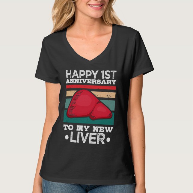 Camiseta 1st Anniversary Liver Transplant Recipient Survivo (Frente)