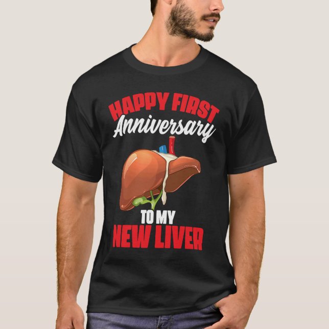 Camiseta 1st Anniversary Liver Transplant Recipient Survivo (Frente)