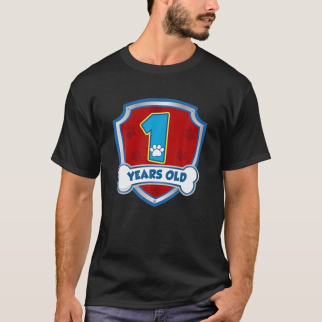 Camiseta 1St Birthday 1 Years Old Patrol Dogs Lover Kids (Frente)