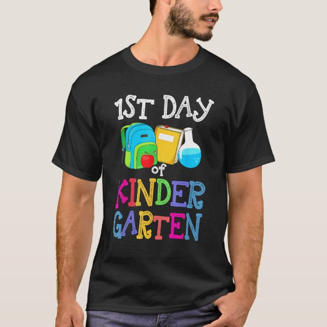 Camiseta 1st Day Of Kindergarten Back To School First Kids  (Frente)