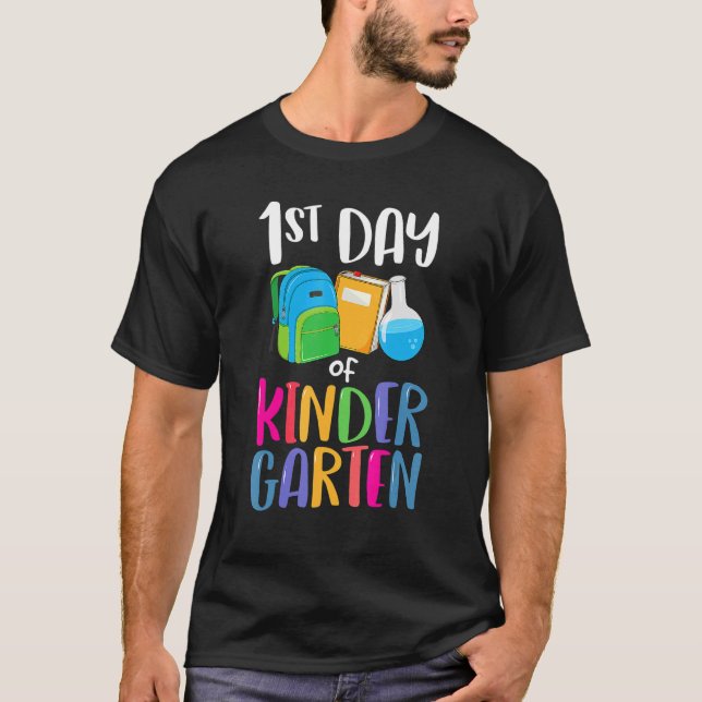 Camiseta 1st Day Of Kindergarten Back To School First Kids  (Frente)