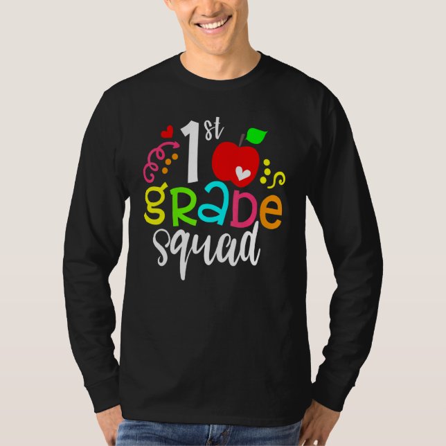 Camiseta 1st First Grade Squad Back To School Teacher (Frente)