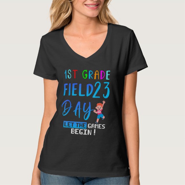 Camiseta 1st grade Field Day 2023 Let The Games Begin kids  (Frente)