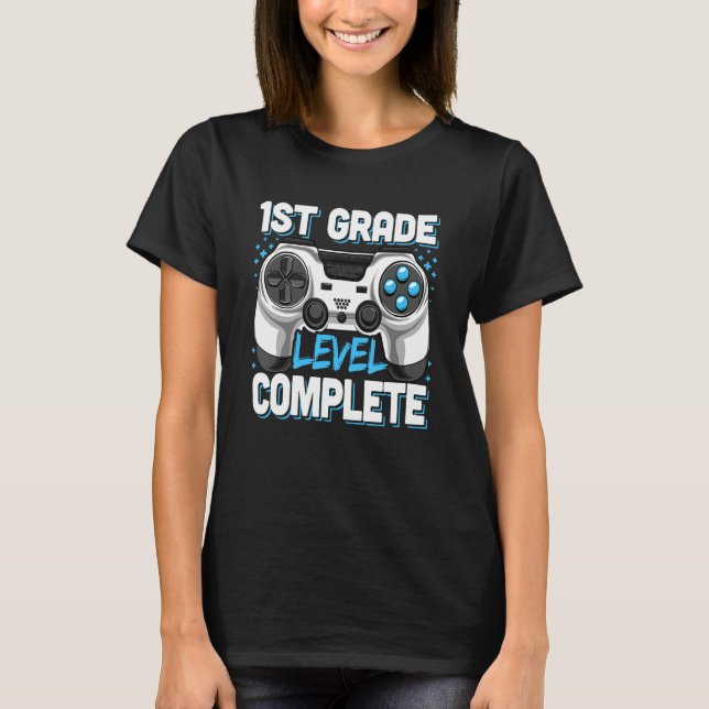 Camiseta 1st Grade Graduation Level Complete Video Gamer Ki (Frente)