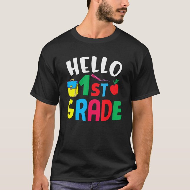 Camiseta 1st Grade  Hello First Grade (Frente)