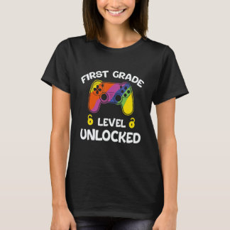 Camiseta 1st Grade Level Unlocked Gamer First Day Of School