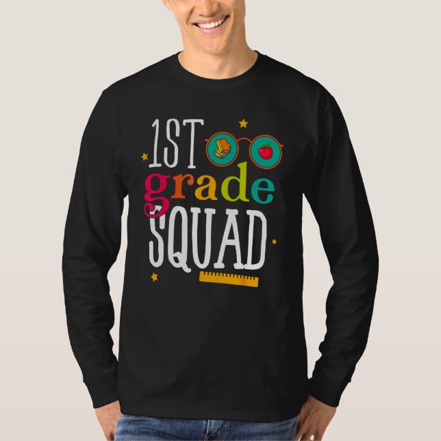 Camiseta 1st Grade Squad Back to School Student Teacher (Frente)
