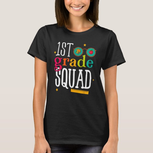 Camiseta 1st Grade Squad Back to School Student Teacher (Frente)