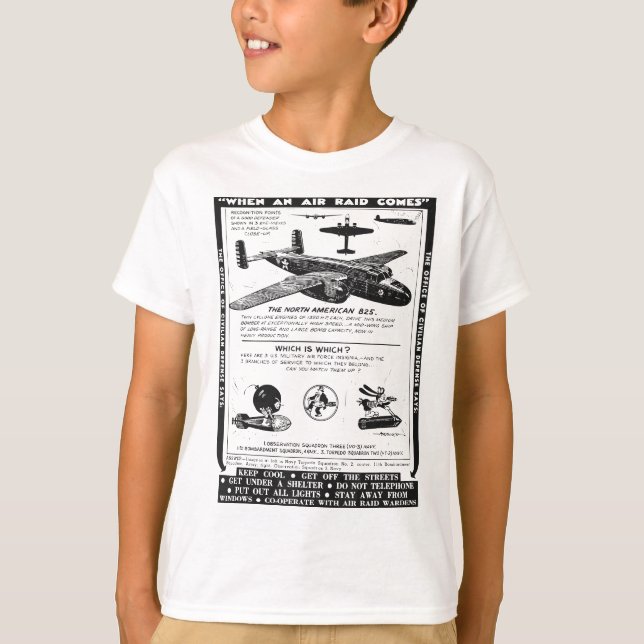 Camiseta 2ª Guerra Mundial - Avião Retro WII Norte-American (Frente)