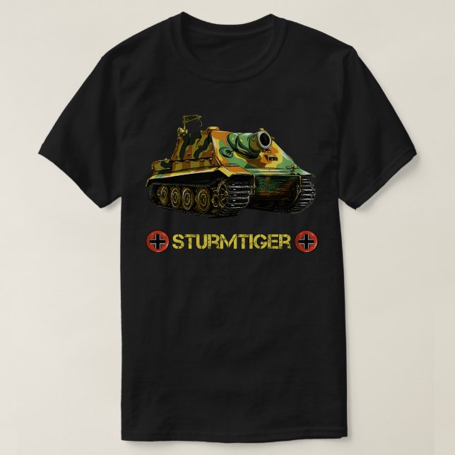 Camiseta 2ª Guerra Mundial — Tanque alemão Sturmtiger memor (Frente do Design)