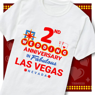 Camiseta 2º Aniversário de Casamento Fabuloso Casal de Las 