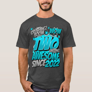 Camiseta 2º Aniversário Estilo Cômico Incrível Desde 2022 2