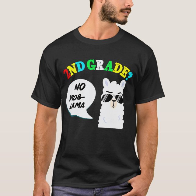 Camiseta 2º ano Sem problema lhama  Volta às aulas (Frente)