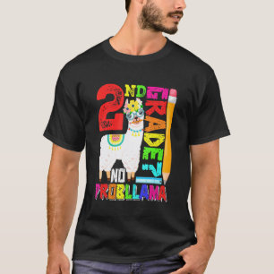 Camiseta 2º ano sem problema Llama primeiro dia de volta às