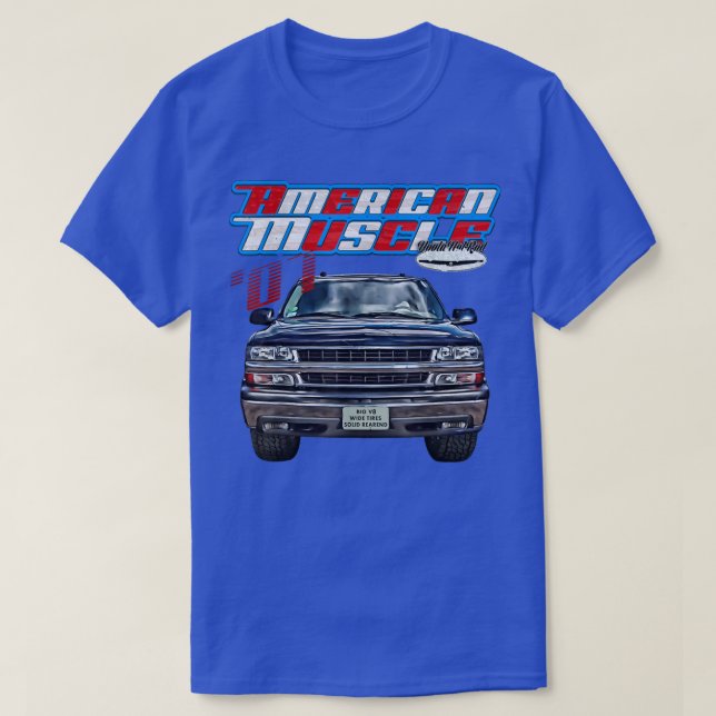 Camiseta 2001,Tahoe,Squarebody Truck,Yukon,Suburbano,Silver (Frente do Design)