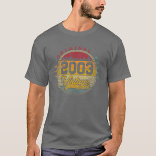 Camiseta 2003 Vintage Retro 18º Aniversário Presente 18 Ano