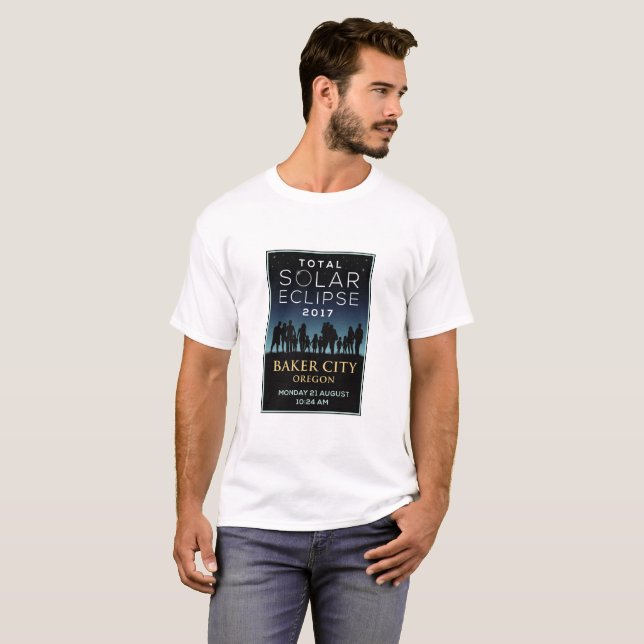 Camiseta 2017 eclipse solar total - cidade do padeiro, OU (Frente Completa)