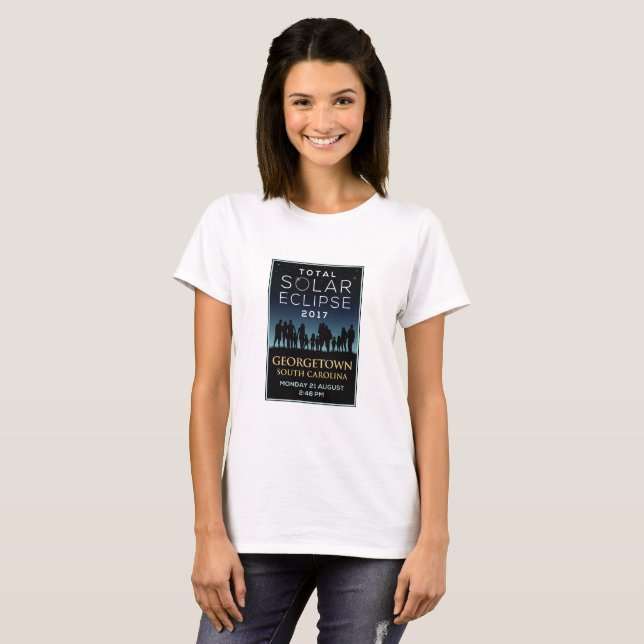 Camiseta 2017 eclipse solar total - Georgetown, SC (Frente Completa)