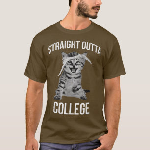 Camiseta 2018 Graduate Straight Outta College Cat Funny Ki