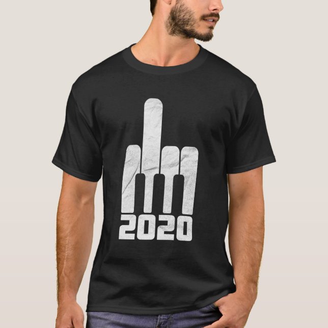Camiseta 2020 Dedo Médio Muito Mau Ano (Frente)