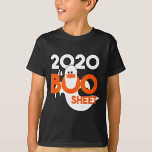 Camiseta 2020 é folha de boo fantasma halloween