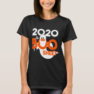 Camiseta 2020 é folha de fantasma de Halloween boo 