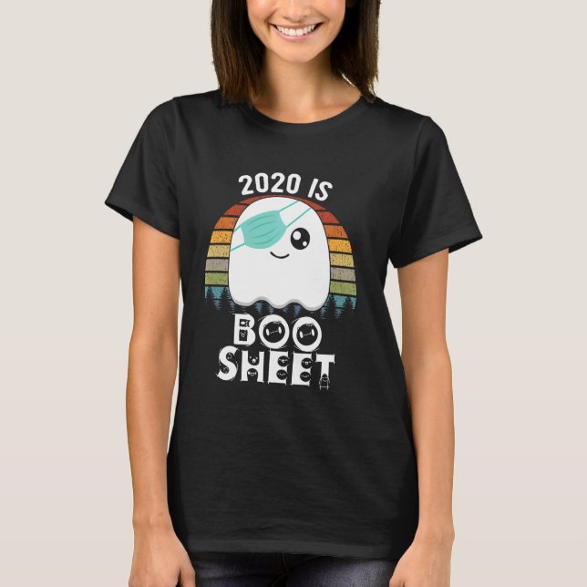 Camiseta 2020 É Um Fantasma Cute De Duas Folhas Em Máscara  (Frente)