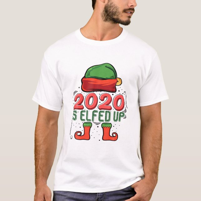 Camiseta 2020 Está Enfeitado Família Feliz Natal Pajama Gif (Frente)