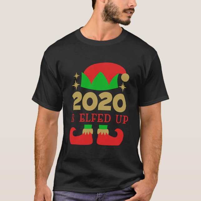 Camiseta 2020 Está Enfeitado Família Feliz Natal Pajama Gif (Frente)