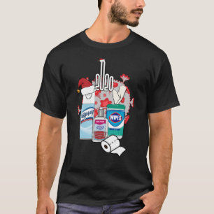 Camiseta 2020 Holiday Essentials Quarantine Natal Engraçad