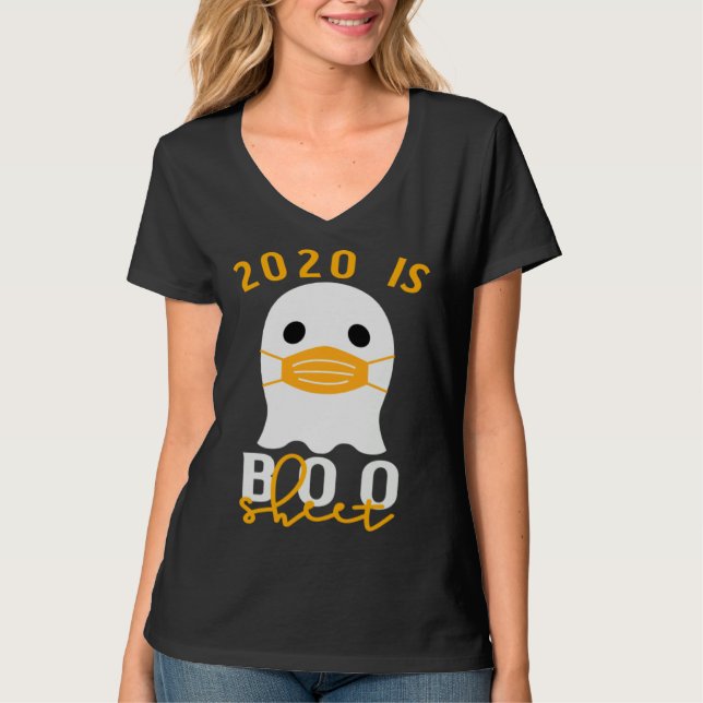 Camiseta 2020 Is Boo Sheet Halloween In Quarantine Costume  (Frente)