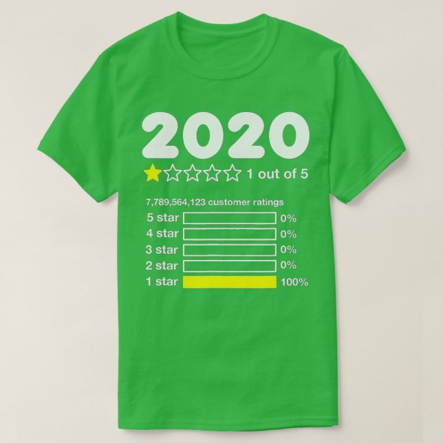 Camiseta 2020 One Star Rating Very Bad Would Not Recommend  (Frente do Design)