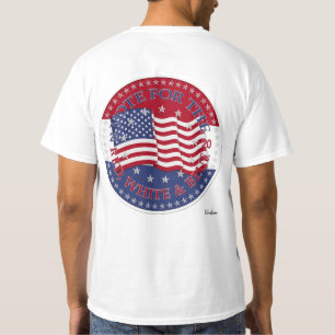 Camiseta 2020 Votação dos sinalizadores vermelho, branco