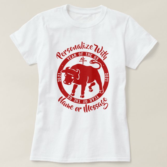 Camiseta 2021 Ano Da Ox (Frente do Design)