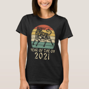 Camiseta 2021 Ano do Retro Sunset Happy Chinese Ne