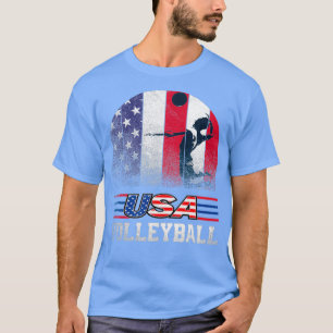 Camiseta 2021: bandeira americana de vôlei para rapazes