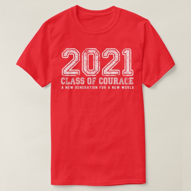 Camiseta 2021 Classe de Coragem em Branco (Frente do Design)