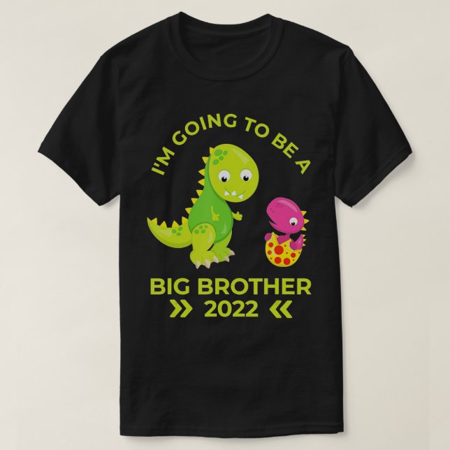 Camiseta 2022 Big Brother Little Sister Dinosaurs  (Frente do Design)