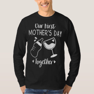 Camiseta 2022 Novo Nosso Primeiro Dia de as mães Junto Com 