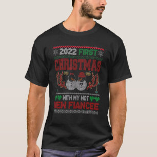 Camiseta 2022 Primeiro Natal Com Meu Novo E Quente Coupl